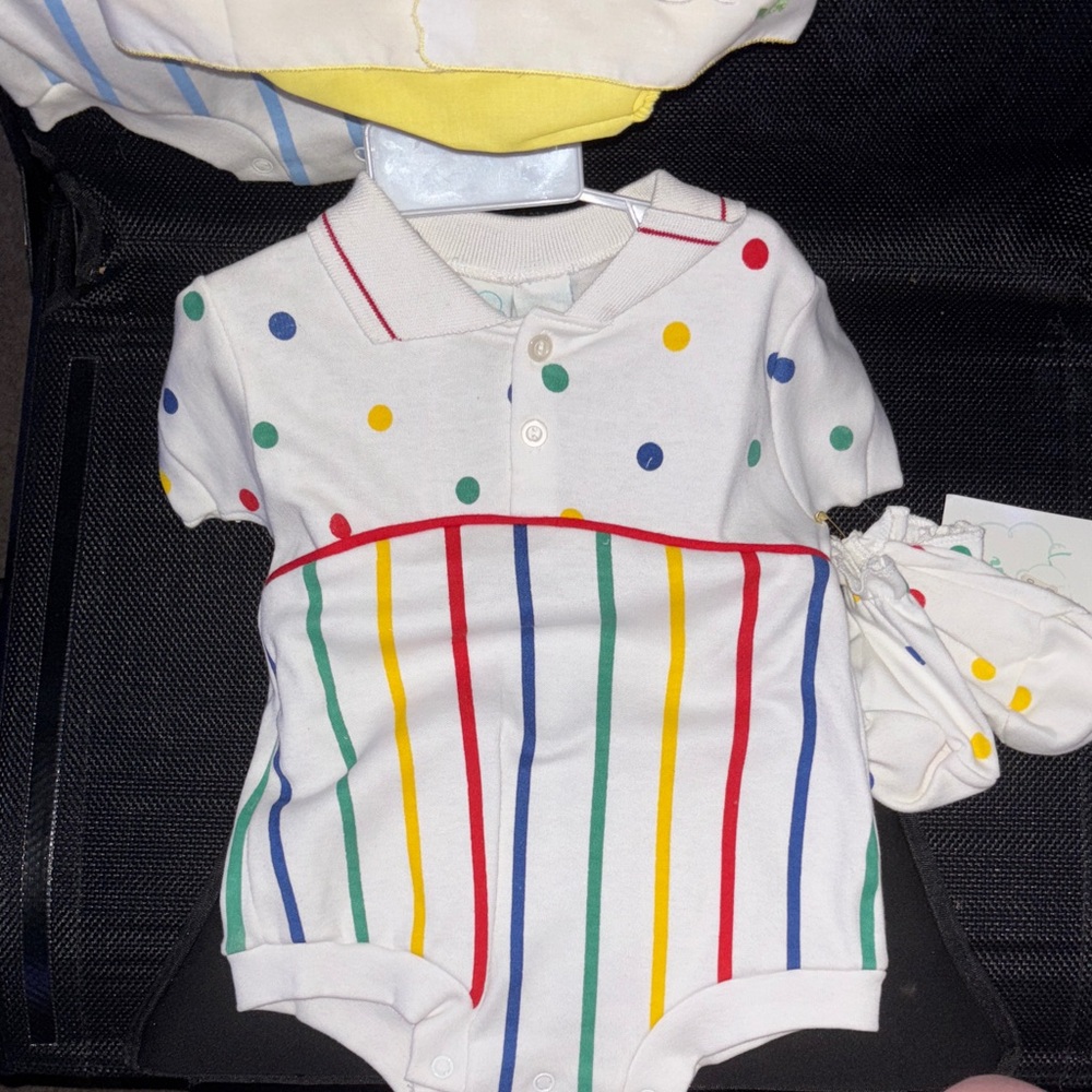 Colorful Polka Dot and Stripe Kids One Piece